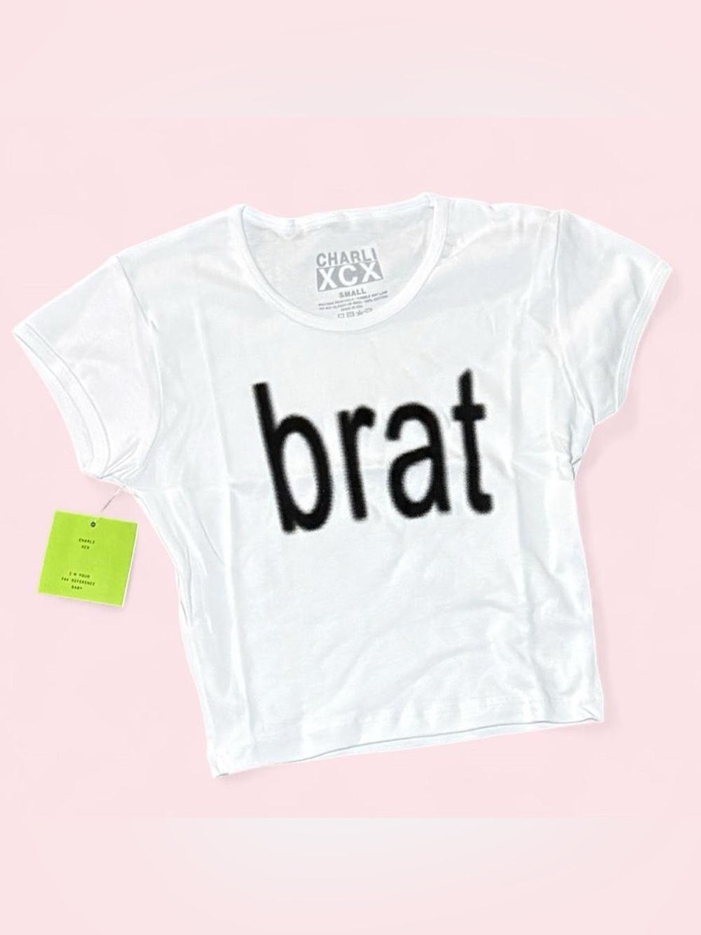 NWT Charli XCX Brat Graphic Baby
Tee White Crop Top Small